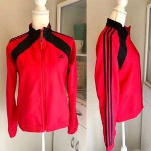 Adidas black/red zip up track jacket